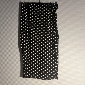 Black and white polka dot pencil skirt